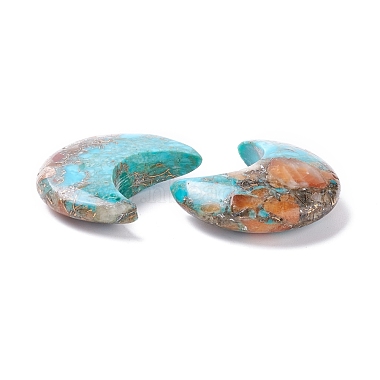 Cabochons quartz orange naturel & turquoise synthétique assemblés(G-K317-B01)-3