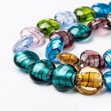 Handmade Silver Foil Glass Beads Strands(SL109)-3