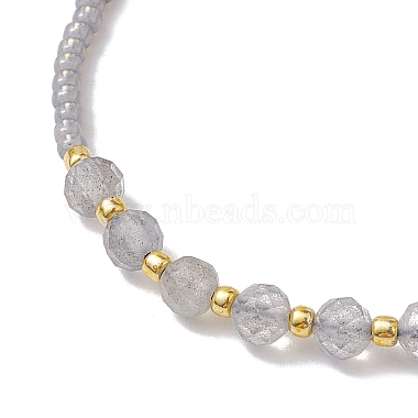 Adjustable Natural Labradorite & Seed Braided Bead Bracelets(BJEW-JB10181-04)-3