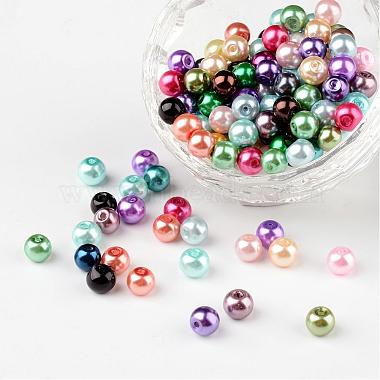 6mm Mixed Color Round Glass Pearl Beads