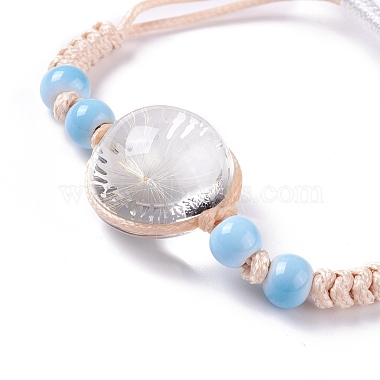 Handmade Dry Pressed Flower Link Bracelet for Girl Women(BJEW-C004-01G)-2