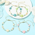 Adjustable Mixed Gemstone Beaded Braided Nylon Thread Anklets for Women Men, Mixed Color, Inner Diameter: 1.77~3.94 inch(4.5~10cm)(AJEW-AN00844)