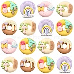 50Pcs 5 Styles Opaque Resin Cabochons, Imitation Food, Donut, Mixed Color, 23~24x23~24x8~9mm(RESI-CJ0002-84)