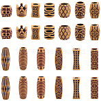 26Pcs 13 Styles Plastic Dreadlocks Braiding Beads, for Hair Styling, Mixed Shapes, BurlyWood, 11~30x10.5~15.5x10.5~12.5mm, Hole: 5.5~8.5mm, 2pcs/style(OHAR-GF0001-29)