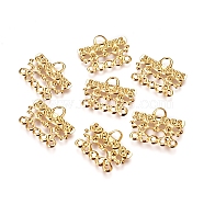 Electroplated Iron Chandelier Component Links, Rectangle, Real 18K Gold Plated, 15.5x19.5x1mm, Hole: 1.5mm and 3x3mm(X-IFIN-I030-05G)