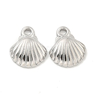 Non-Tarnish 304 Stainless Steel Charms, Shell Shape Charm, Stainless Steel Color, 13x10x3mm, Hole: 1.6mm(STAS-P365-02P)