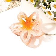 Hollowe Flower Plastic Claw Hair Clips, Hair Accessories for Girls Women, Sandy Brown, 75x80x40mm(PW-WGE9AB2-02)