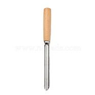 201 Stainless Steel Fruit and Vegetable Corer, with Wood Handle, Stainless Steel Color, 249x24mm(AJEW-E055-04P)