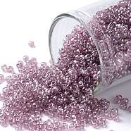 TOHO Round Seed Beads, Japanese Seed Beads, (110) Transparent Luster Light Amethyst, 11/0, 2.2mm, Hole: 0.8mm, about 5555pcs/50g(SEED-XTR11-0110)