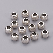 Tibetan Style Alloy European Beads, Large Hole Beads, Cadmium Free & Nickel Free & Lead Free, Rondelle, Antique Silver, 10x7mm, Hole: 4.5mm(K08T4042)