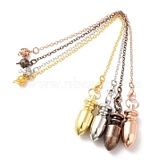 Rack Plating Brass Dowsing Pendulum Big Pendants, Bullet Charm, Cadmium Free & Lead Free, Mixed Color, 230mm, Hole: 1.5mm(KK-H444-03)