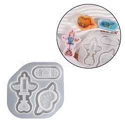DIY Medical Theme & Angel Wing Quicksand Pendant Silicone Molds, Shaker Molds, Resin Casting Molds, For UV Resin, Epoxy Resin Craft Making, Heart Pattern, 118x118x11mm(SIMO-PW0013-02C)