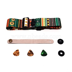Guitar Accessory Set, with Polyester & PU Leather Strap, Microfiber & Iron Neck Strap, Silicone Strap Buckle, Plastic Guitar Picks, Geometric Pattern, 90~153cm, 50mm(AJEW-WH0237-55B)