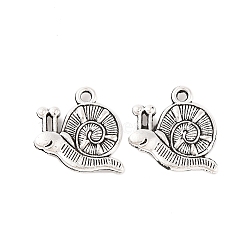 Tibetan Style Zinc Alloy Pendants, Lead Free & Cadmium Free, Snail Charms, Antique Silver, 15.7x16x3mm, Hole: 1.5mm(X-TIBEP-R334-032AS-RS)