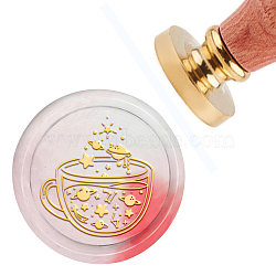 Brass Wax Seal Stamp with Handle, for DIY Scrapbooking, Star Pattern, 3.5x1.18 inch(8.9x3cm)(AJEW-WH0184-0046)