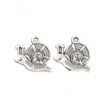 Tibetan Style Zinc Alloy Pendants, Lead Free & Cadmium Free, Snail Charms, Antique Silver, 15.7x16x3mm, Hole: 1.5mm