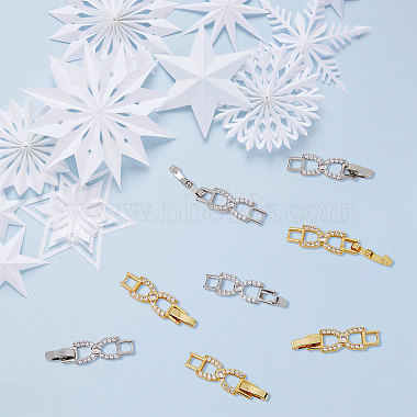 10Pcs 2 Colors Bowknot Rack Plating Brass Clear Cubic Zirconia Watch Band Clasps(ZIRC-DC0001-09)-5