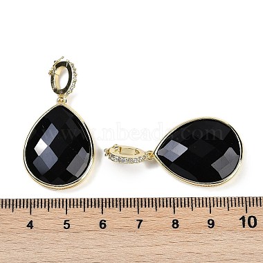 Natural Obsidian Faceted Teardrop Pendants(G-B126-04G-01)-3