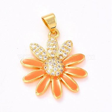 Real 18K Gold Plated Brass Micro Pave Cubic Zirconia Pendants(ZIRC-L100-087G-08)-2