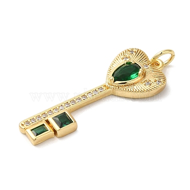 Rack Plating Brass Micro Pave Cubic Zirconia Pendants(KK-U022-16D-02)-2