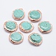 Edge Rose Gold Plated Dyed & Heated Natural Howlite Beads(PEAR-F006-87RG)-1