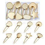 8Pcs 8 Styles Alloy Alligator Hair Clip Finding, Cabochon Settings, For DIY Hair Accessories Making, Golden, 70~80x25~38mm, 1pc/style(PHAR-CJ0001-03)
