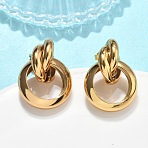 201 Stainless Steel Stud Earrings, with 304 Stainless Steel Pins, PVD Vacuum Plating, Long-Lasting Plated, Knot, Golden, 26x19.5mm(EJEW-D354-02G)