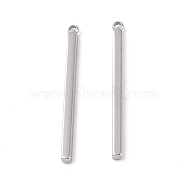 304 Stainless Steel Pendants, Cuboid/Bar Charm, Stainless Steel Color, 32.5x2.5x2mm, Hole: 1.4mm(STAS-G336-03D-P)