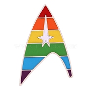 Rainbow Color Pride Flag Enamel Pin, Alloy Brooch for Backpack Clothes, Star Pattern, 30x19mm(FEST-PW0001-088C)
