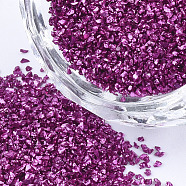 FGB Plated Glass Seed Beads, For Nail Art Decoration Accessories, No Hole/Undrilled, Chips, Medium Violet Red, 0.4~0.6mm, about 450g/bag(SEED-S020-03A-03)