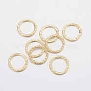 304 Stainless Steel Linking Rings, Bumpy, Golden, 15x0.8mm, Inner Diameter: 11mm(X-STAS-F155-07G)