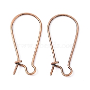 Jewelry Findings, Iron Hoop Earrings Findings Kidney Ear Wires, Nickel Free, Red Copper, 25x12mm(X-J07HC041)