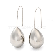 304 Stainless Steel Dangle Earrings, Teardrop, Stainless Steel Color, 42x15mm(EJEW-G364-27P)