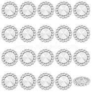 20Pcs Alloy Rhinestone Shank Buttons, 1-Hole, Flower, Crystal, 20x10.5mm, Hole: 1.6mm(BUTT-GA0001-19A)