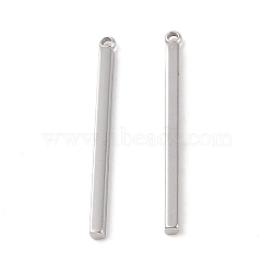 Non-Tarnish 304 Stainless Steel Pendants, Cuboid/Bar Charm, Stainless Steel Color, 32.5x2.5x2mm, Hole: 1.4mm(STAS-G336-03D-P)