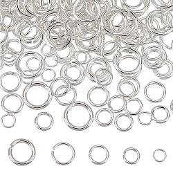 200Pcs 5 Styles 304 Stainless Steel Jump Rings, Open Jump Rings, Round Ring, Stainless Steel Color, 4~8x0.5~1.2mm, Inner Diameter: 3~5.7mm, 40pcs/style(STAS-UN0048-97)