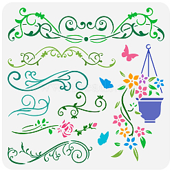 PET Hollow Out Drawing Painting Stencils, for DIY Scrapbook, Photo Album, Vine, 30x30cm(DIY-WH0391-0864)