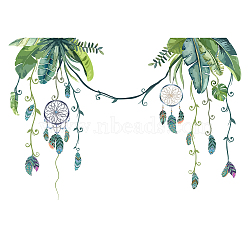 PVC Wall Stickers, Wall Decoration, Leaf Pattern, 390x720mm, 2 sheets/set(DIY-WH0228-745)
