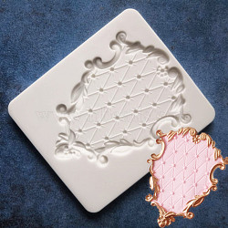 Food Grade Silicone Molds, Fondant Molds, For DIY Cake Decoration, Chocolate, Candy, UV Resin & Epoxy Resin Jewelry Making, Mirror, Antique White, 125x100mm(DIY-I012-31)