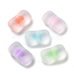 Transparent Acrylic Beads, Bead in Beads, Frosted, Soap, Mixed Color, 13.5x24x10mm, Hole: 3.5mm, about 184pcs/500g(OACR-A032-04)