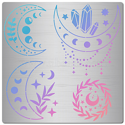 Stainless Steel Cutting Dies Stencils, for DIY Scrapbooking/Photo Album, Decorative Embossing DIY Paper Card, Matte Stainless Steel Color, Moon Pattern, 16x16cm(DIY-WH0238-094)