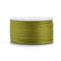 Polyester Braided Cords, for Jewelry Making Beading Crafting, Olive, 2mm, about 21.87 yards(20m)/roll(OCOR-I006-A01-25)