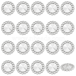 20Pcs Alloy Rhinestone Shank Buttons, 1-Hole, Flower, Crystal, 20x10.5mm, Hole: 1.6mm(BUTT-GA0001-19A)