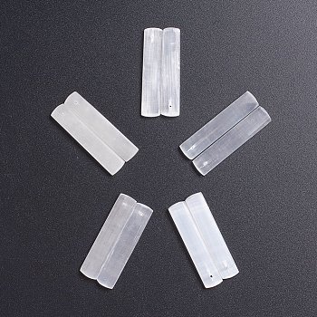 Natural Selenite Pendants, for Jewelry Making, Rectangle, 48~48.5x10~10.5x4~4.5mm, Hole: 1mm