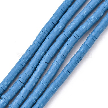 3mm SteelBlue Flat Round Polymer Clay Beads