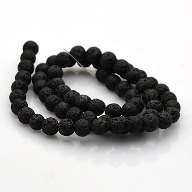 Natural Lava Rock Round Beads Strands(G-N0120-18-6mm)-2