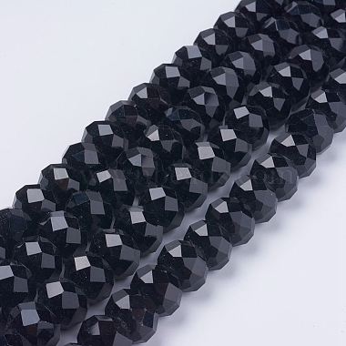 14mm Black Abacus Glass Beads