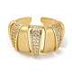 Rack Plating Brass Micro Pave Cubic Zirconia Cuff Finger Rings for Women(RJEW-C114-12B-G)-2