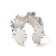 304 Stainless Steel Maple Leaf Open Cuff Ring for Women(RJEW-E063-18P)-3