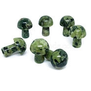 Natural Green Spot Jasper Healing Mushroom Figurines, Reiki Energy Stone Display Decorations, 22mm(PW-WG86780-18)